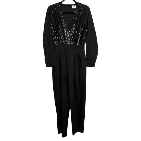 NWT LINI Black Stella Sequined Jumpsuit - Picture 3 of 10